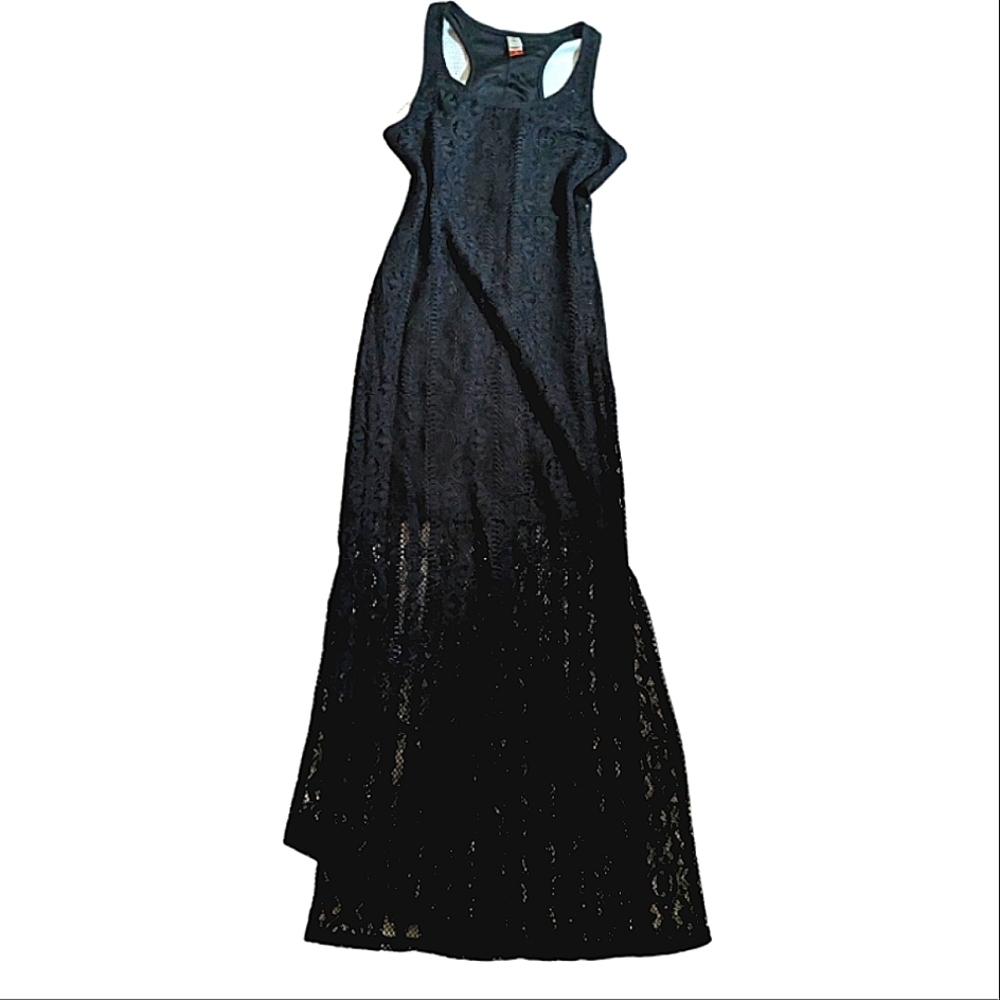 No Boundaries Black Lace Maxi Dress